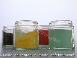 Assorted pigment jars